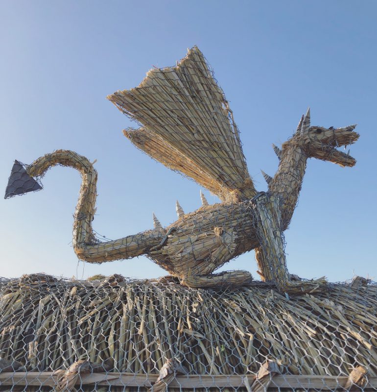 Straw Dragon on thatched roof